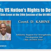 À l'ONU, l'ONG ASRAD Mali plaide pour le droit au développement et la souveraineté des nations