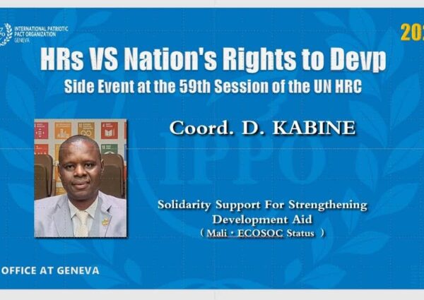 À l’ONU, l’ONG ASRAD Mali plaide pour le droit au développement et la souveraineté des nations