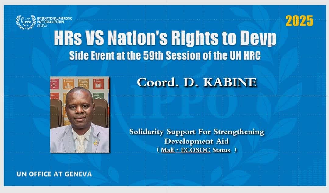 À l'ONU, l'ONG ASRAD Mali plaide pour le droit au développement et la souveraineté des nations